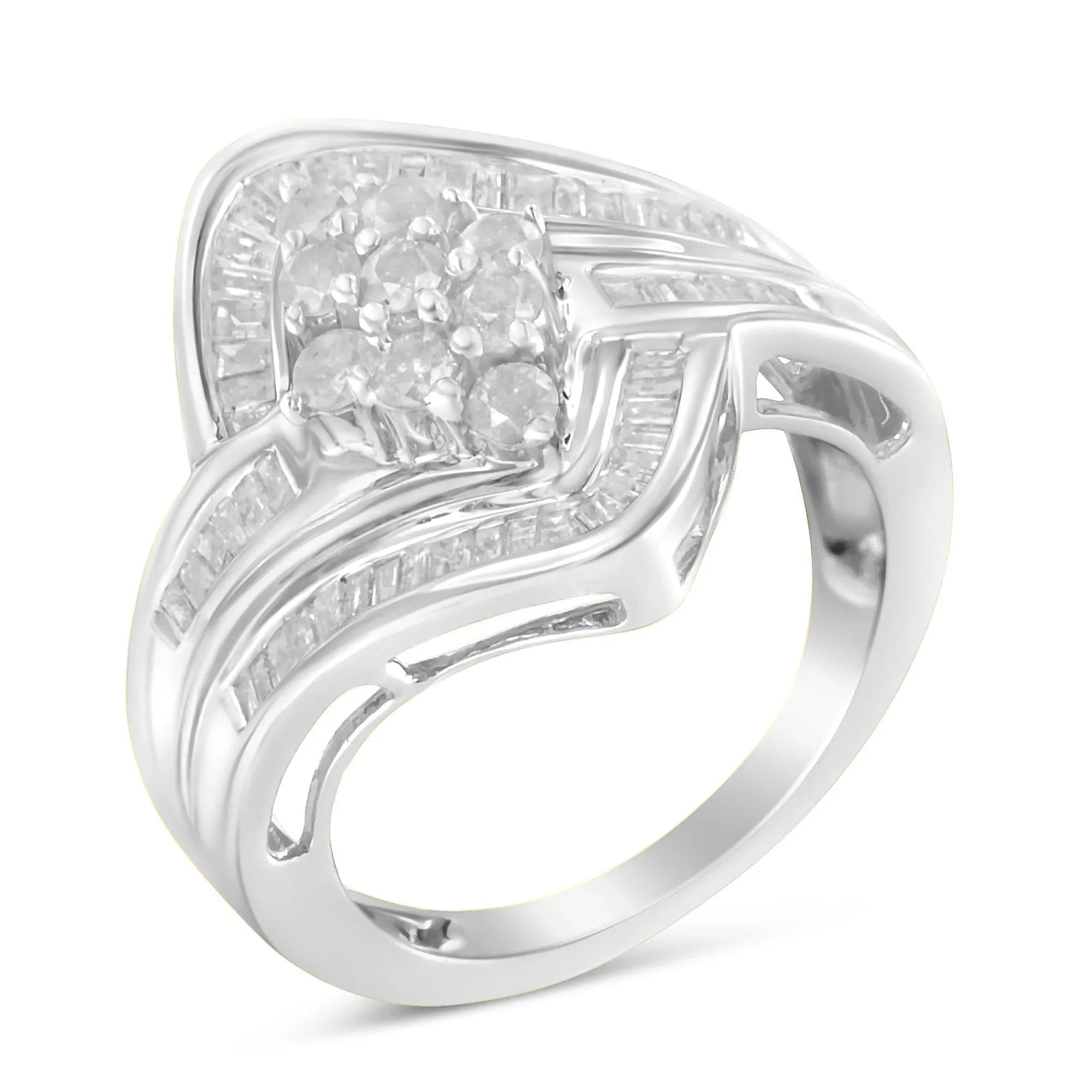 Diamond Bypass Cluster Ring - Luxury Jewelry
