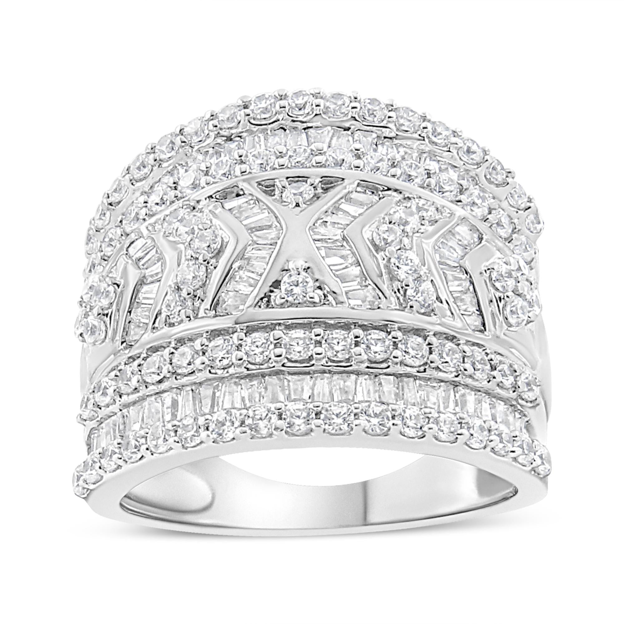 Diamond Edge Multi-Row Band Ring - Luxury Jewelry
