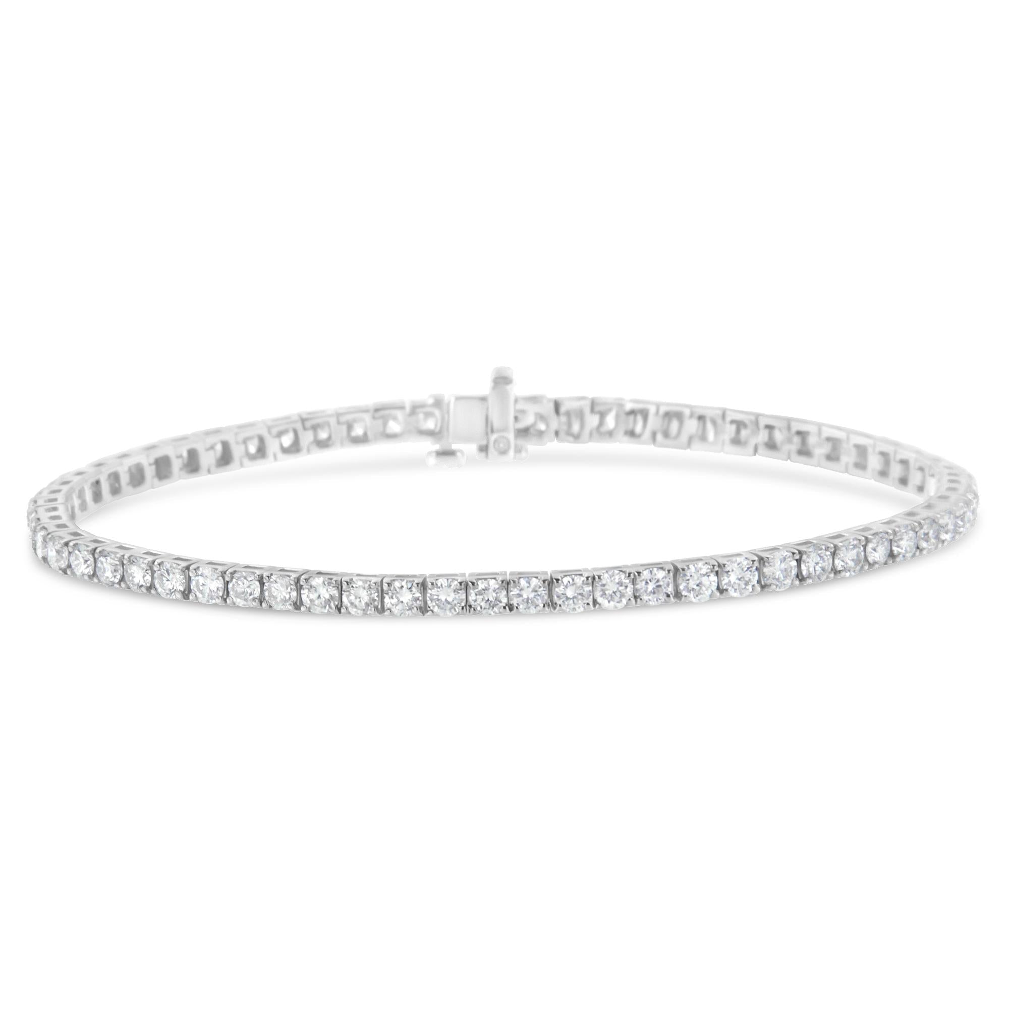 14K White Gold Classic Tennis Bracelet - Luxury Jewelry