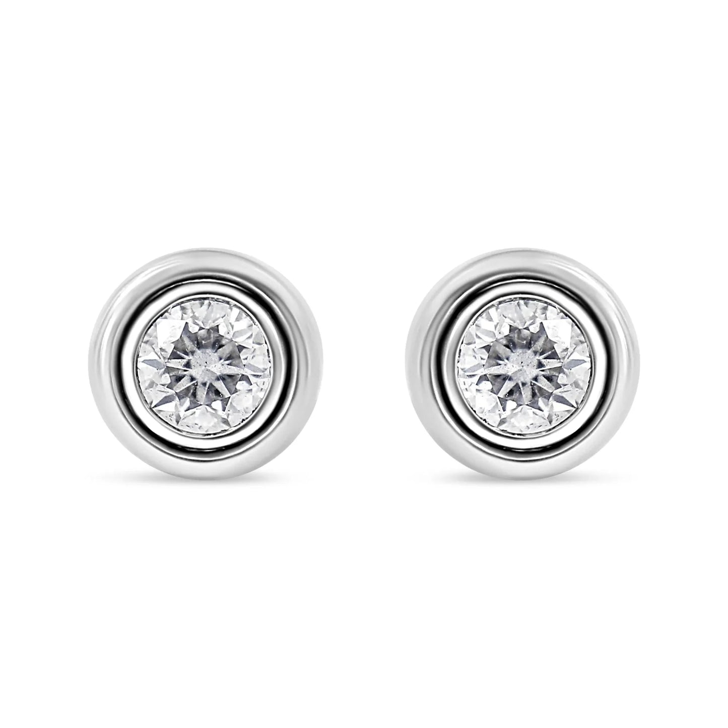 .925 Sterling Silver 1/5 Cttw Lab-Grown Round Brilliant-Cut Diamond Earring
