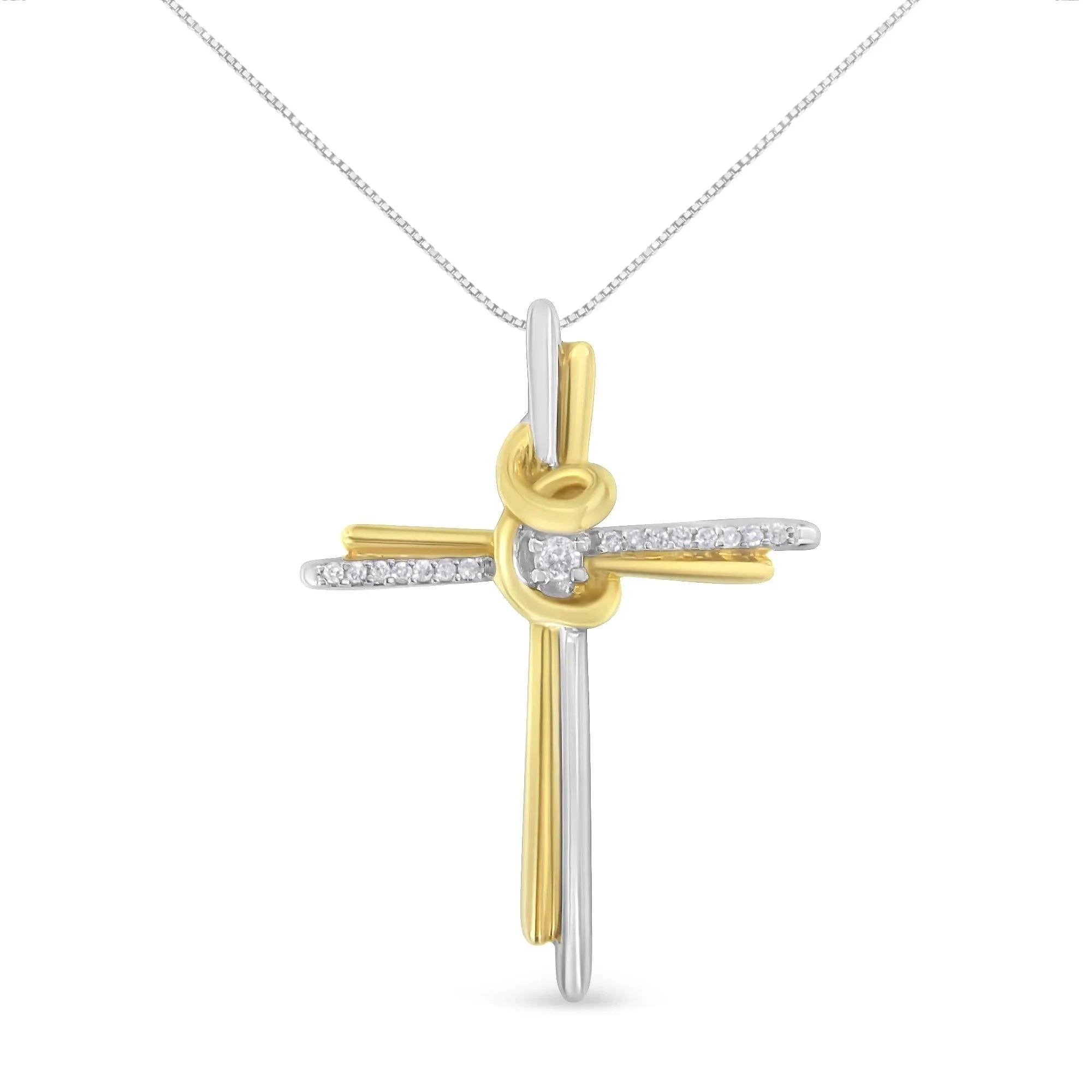 Diamond-Accented Cross 18" Pendant Necklace- Luxury Jewelry
