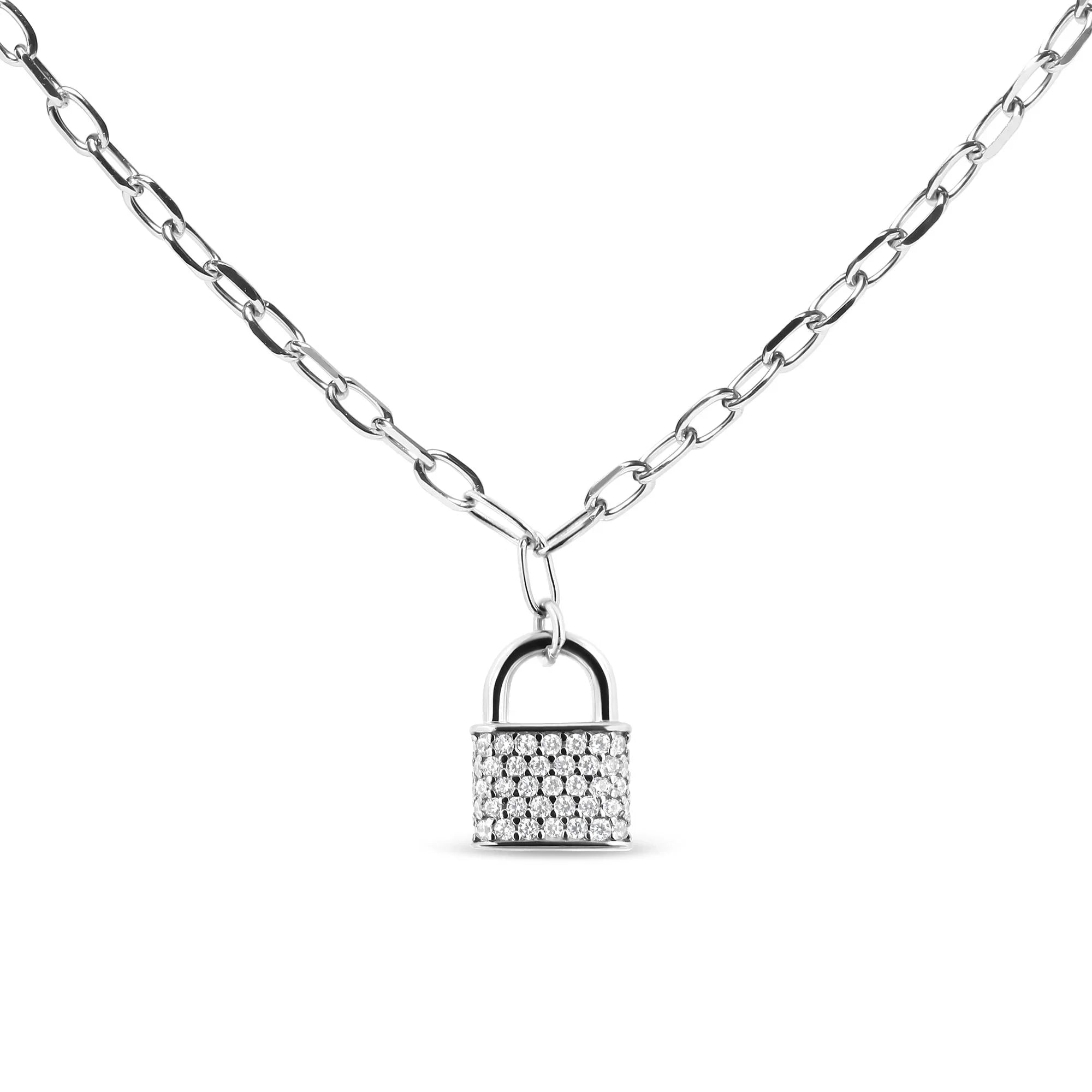 Diamond Lock Pendant Necklace - Luxury Jewelry