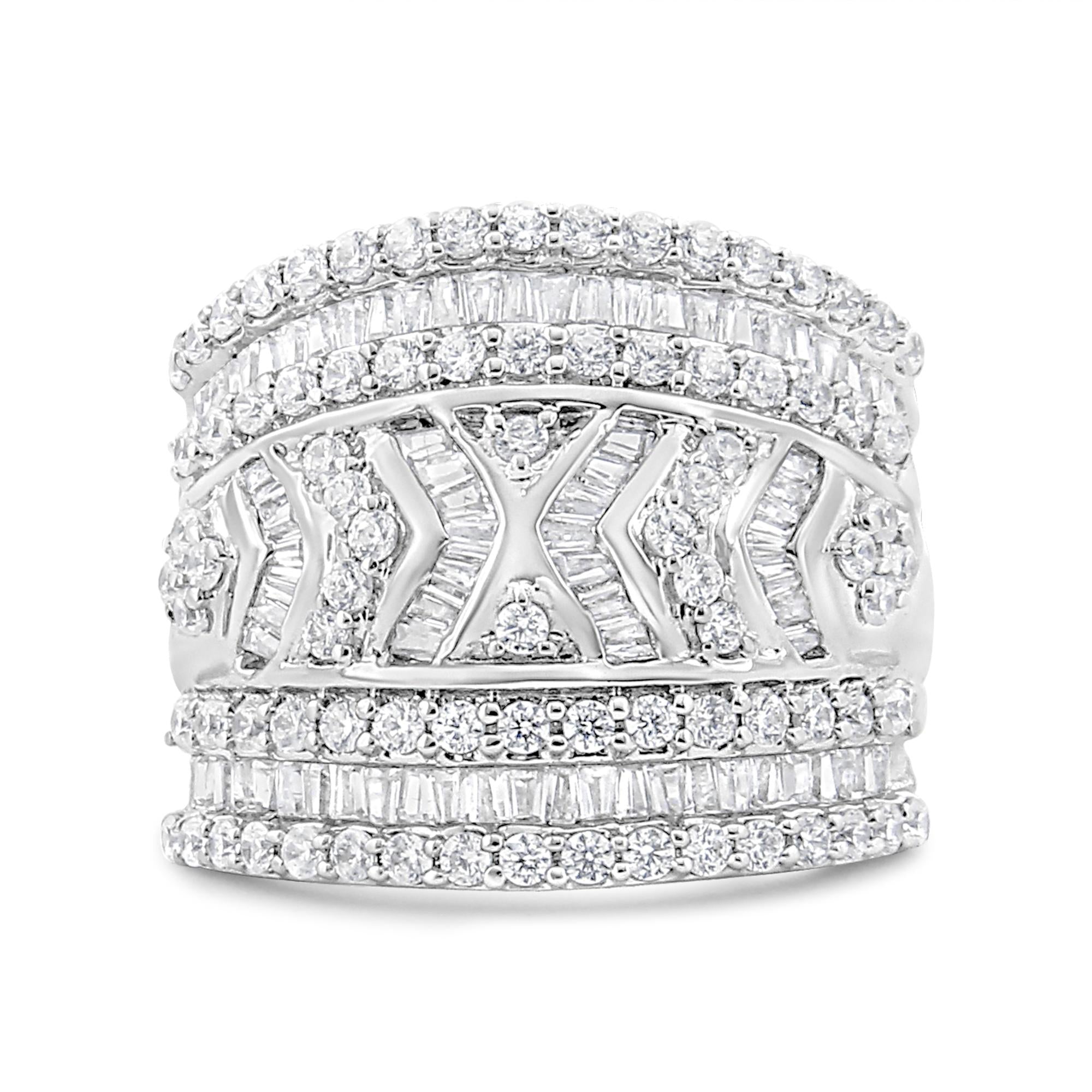 Diamond Edge Multi-Row Band Ring - Luxury Jewelry
