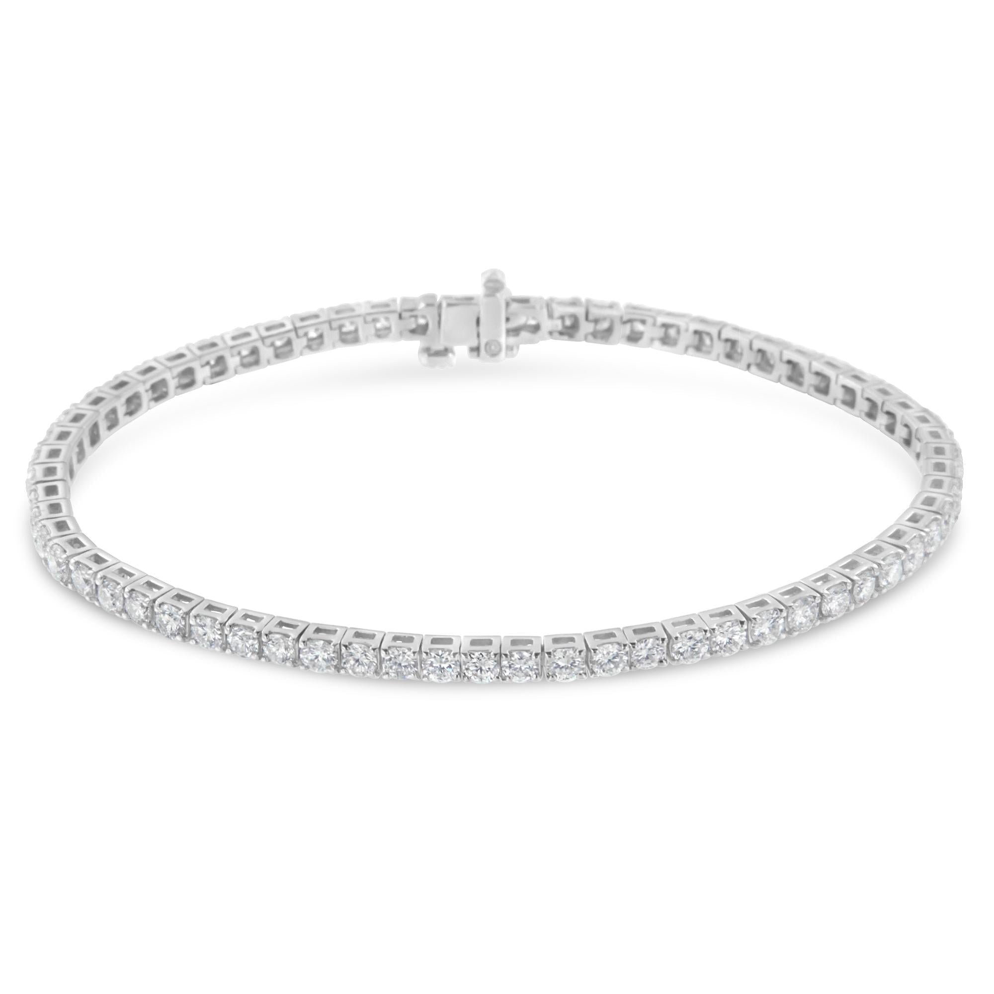 14K White Gold Classic Tennis Bracelet - Luxury Jewelry
