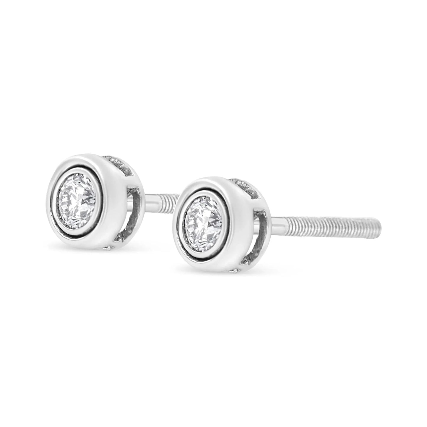 .925 Sterling Silver 1/5 Cttw Lab-Grown Round Brilliant-Cut Diamond Earring