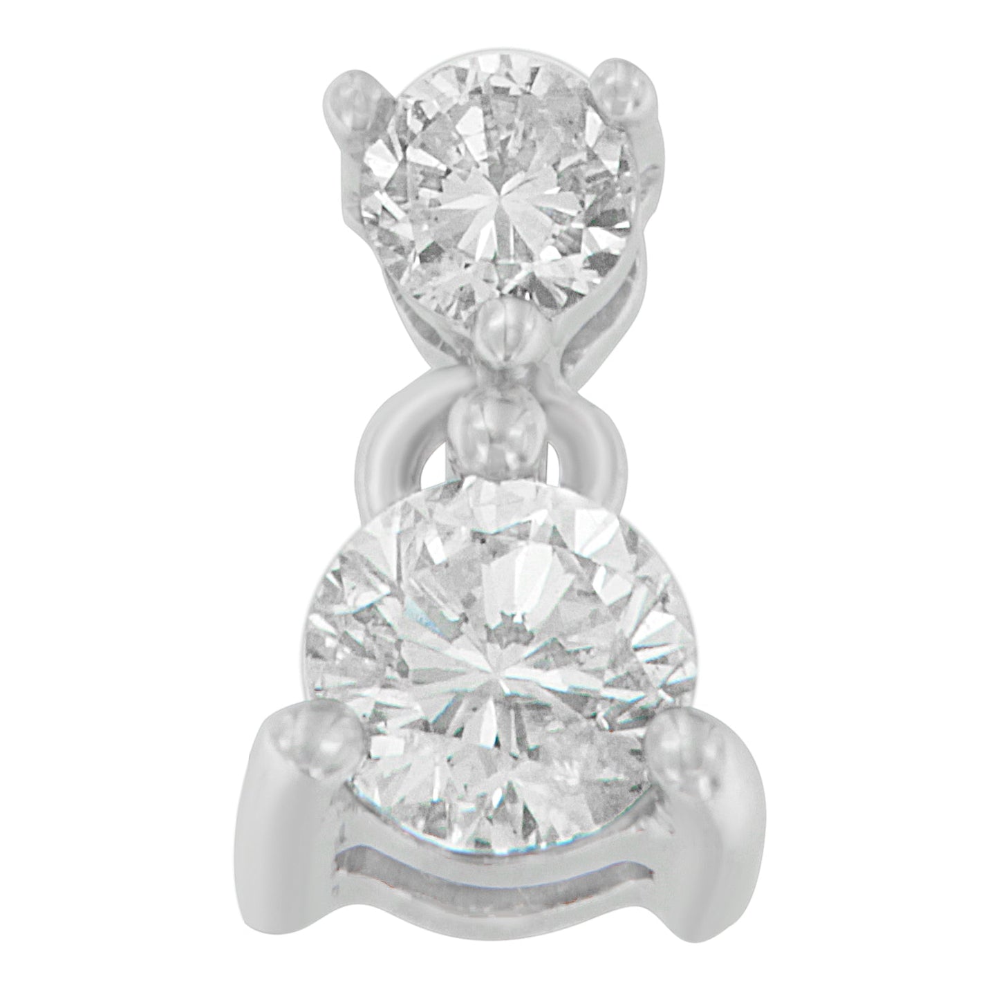 14K White Gold 1/2 Cttw Round Cut Diamond Pendant Necklace