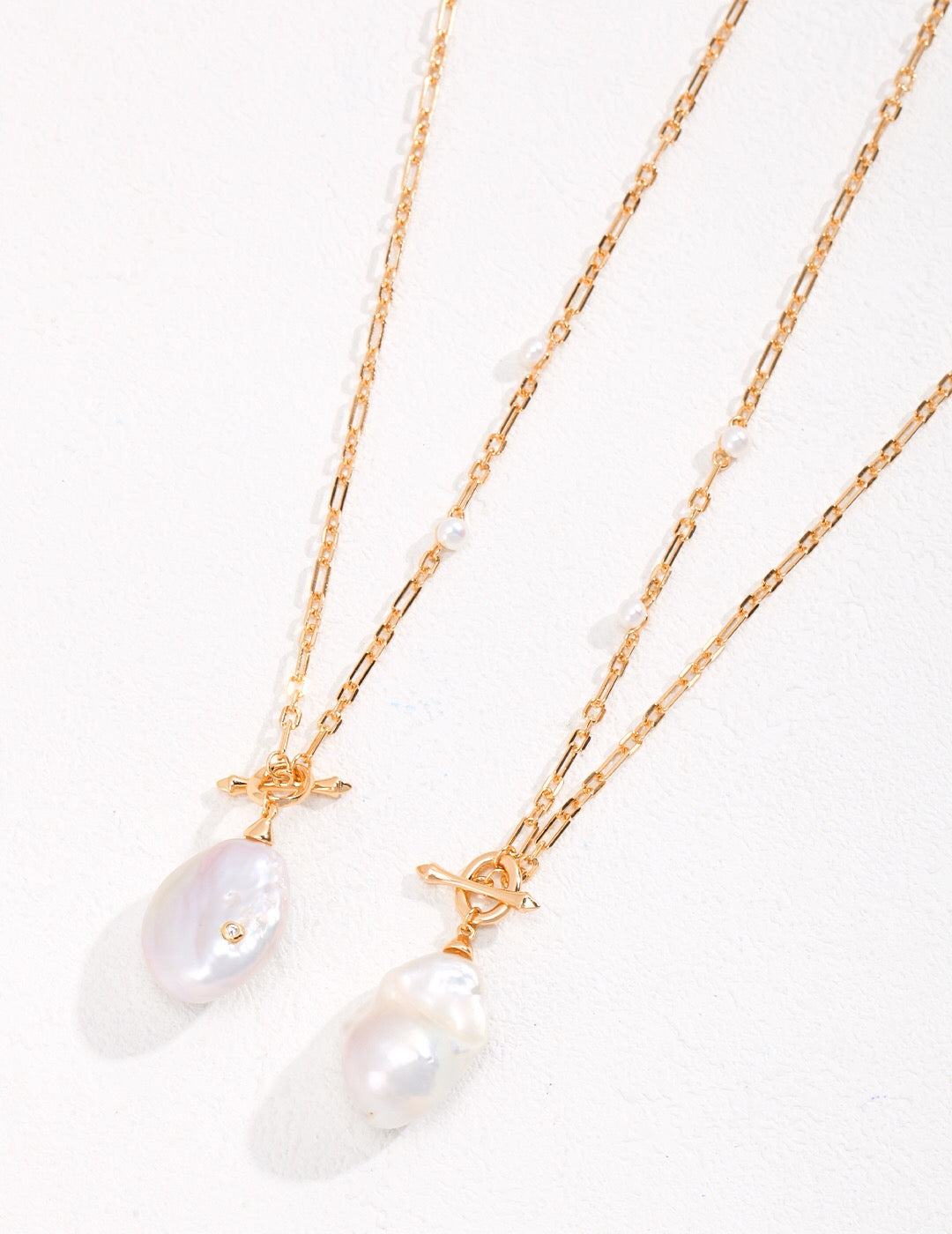 Handmade Pearl Pendant Necklace, 18K Gold Vermeil on Silver, 60cm, Gift Box