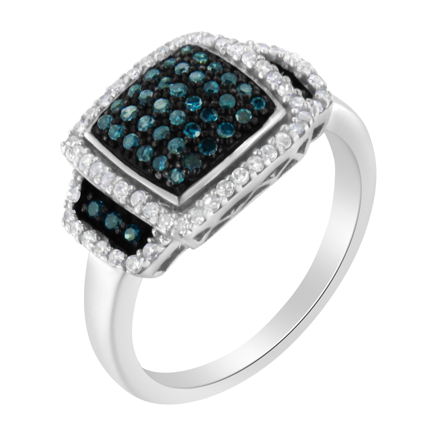 .925 Sterling Silver 1/3 Cttw Diamond Crisscross Bridal Set Ring (H-I, I1-I2)