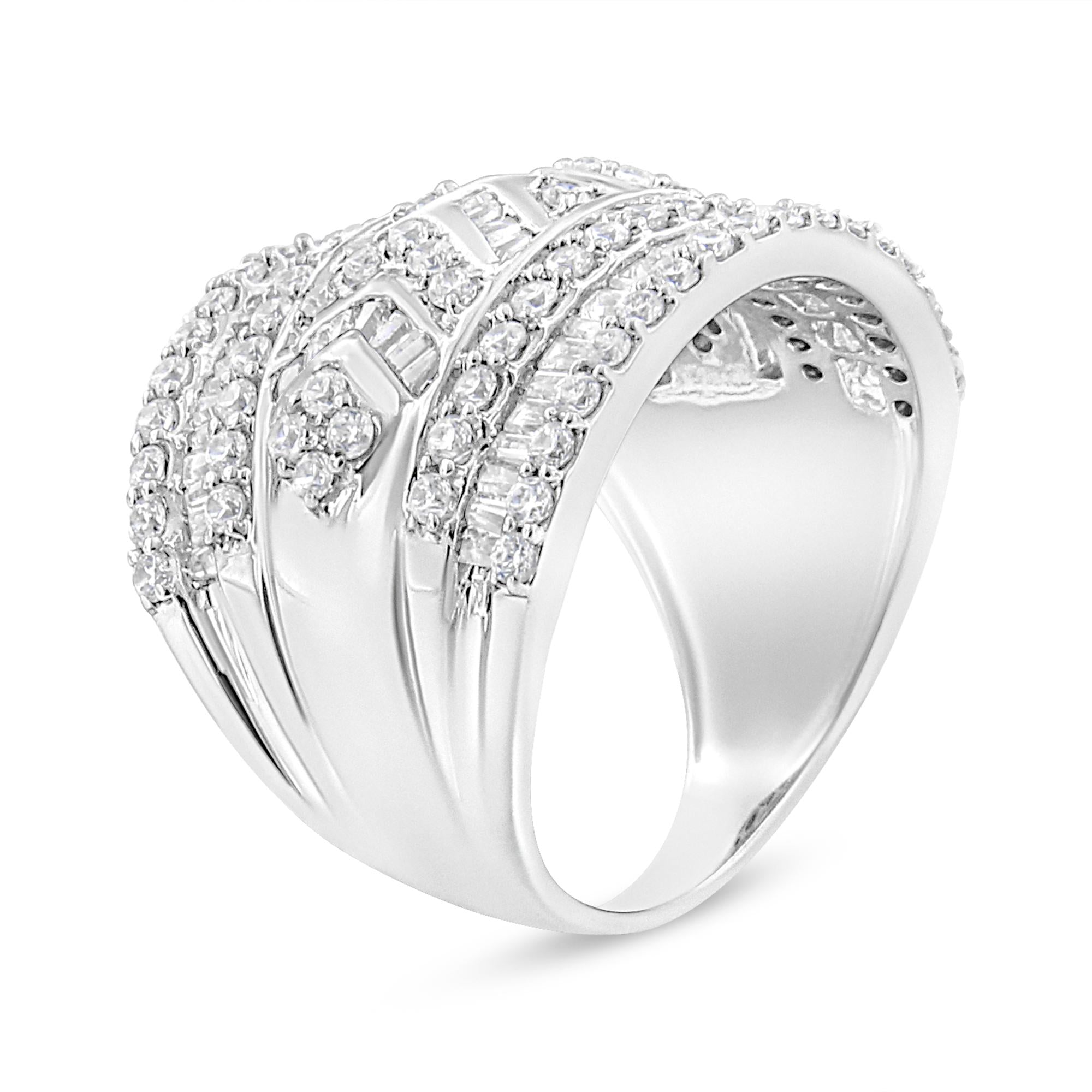 Diamond Edge Multi-Row Band Ring - Luxury Jewelry