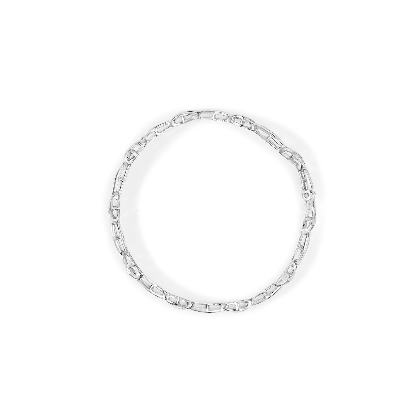 Infinite Jewels fine silver chain bracelet with interlocking links for elegant style
