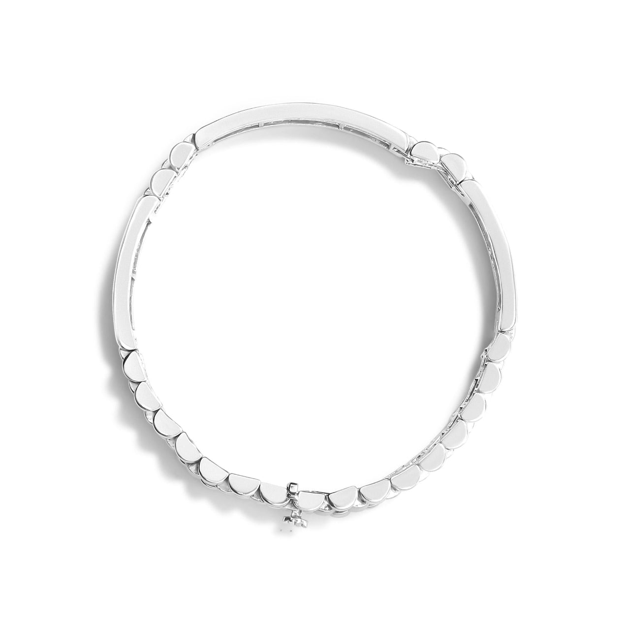 14K White Gold Men's Princess Diamond Invisible Set Tennis Bracelet - Luxury Jewelry