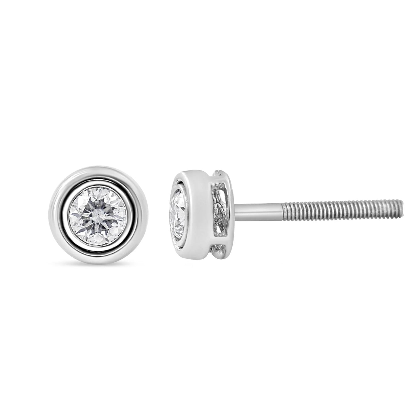 .925 Sterling Silver 1/5 Cttw Lab-Grown Round Brilliant-Cut Diamond Earring