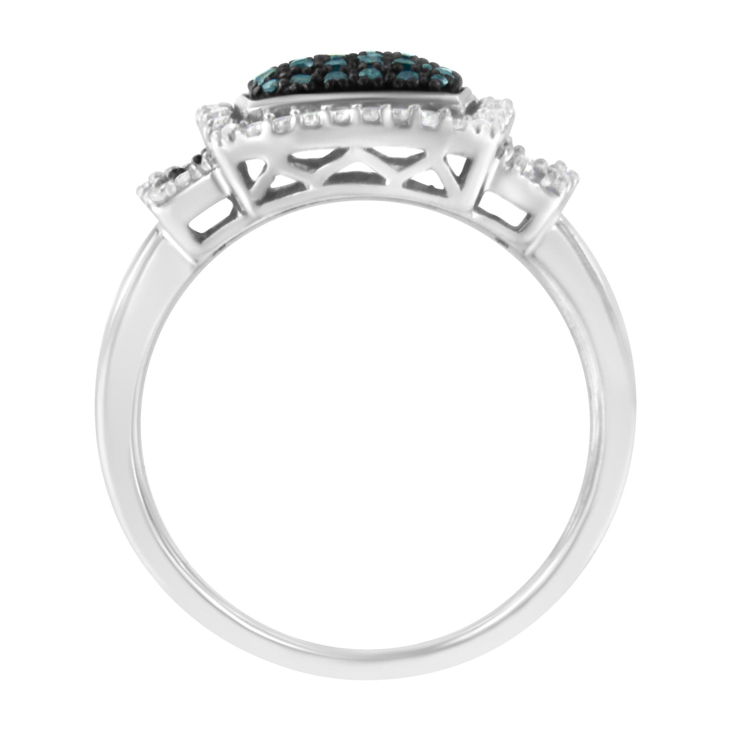 .925 Sterling Silver 1/3 Cttw Diamond Crisscross Bridal Set Ring (H-I, I1-I2)