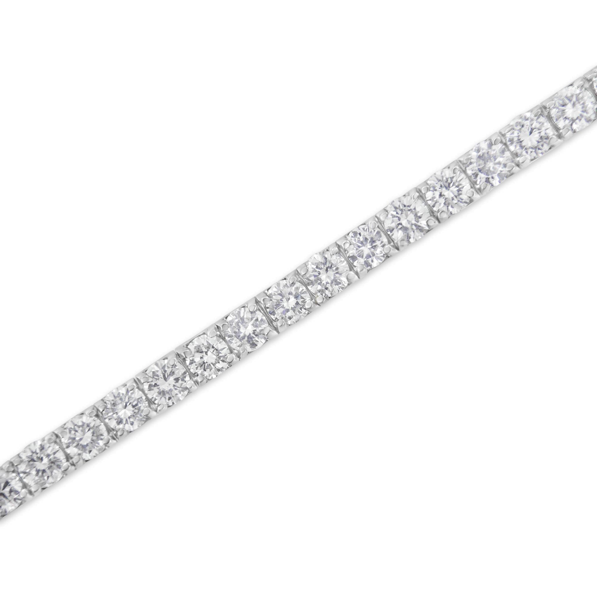 14K White Gold Classic Tennis Bracelet - Luxury Jewelry