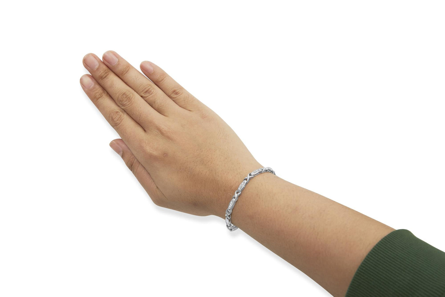 Infinite Jewels Fine Silver Bracelet with Diamond Accents
