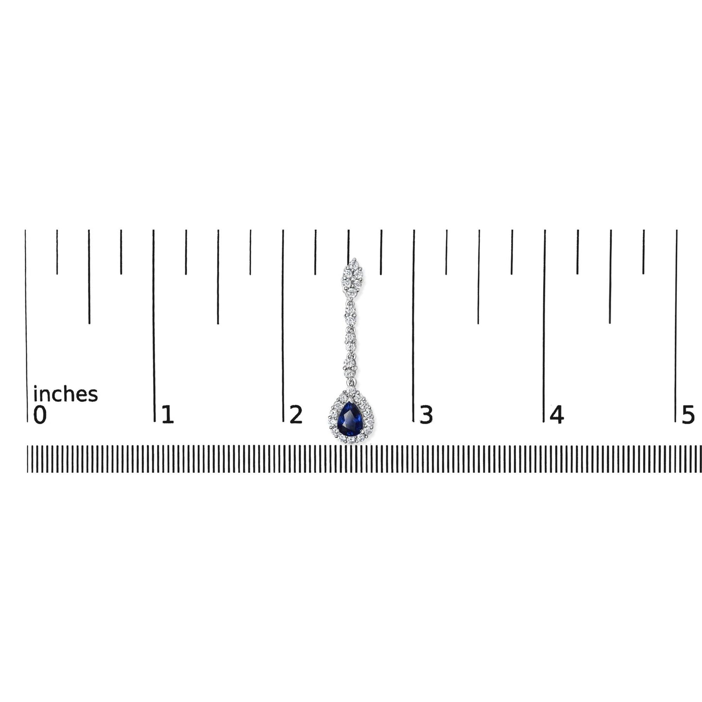18K White Gold Diamond & Blue Sapphire Drop Halo Earrings - Luxury Jewelry