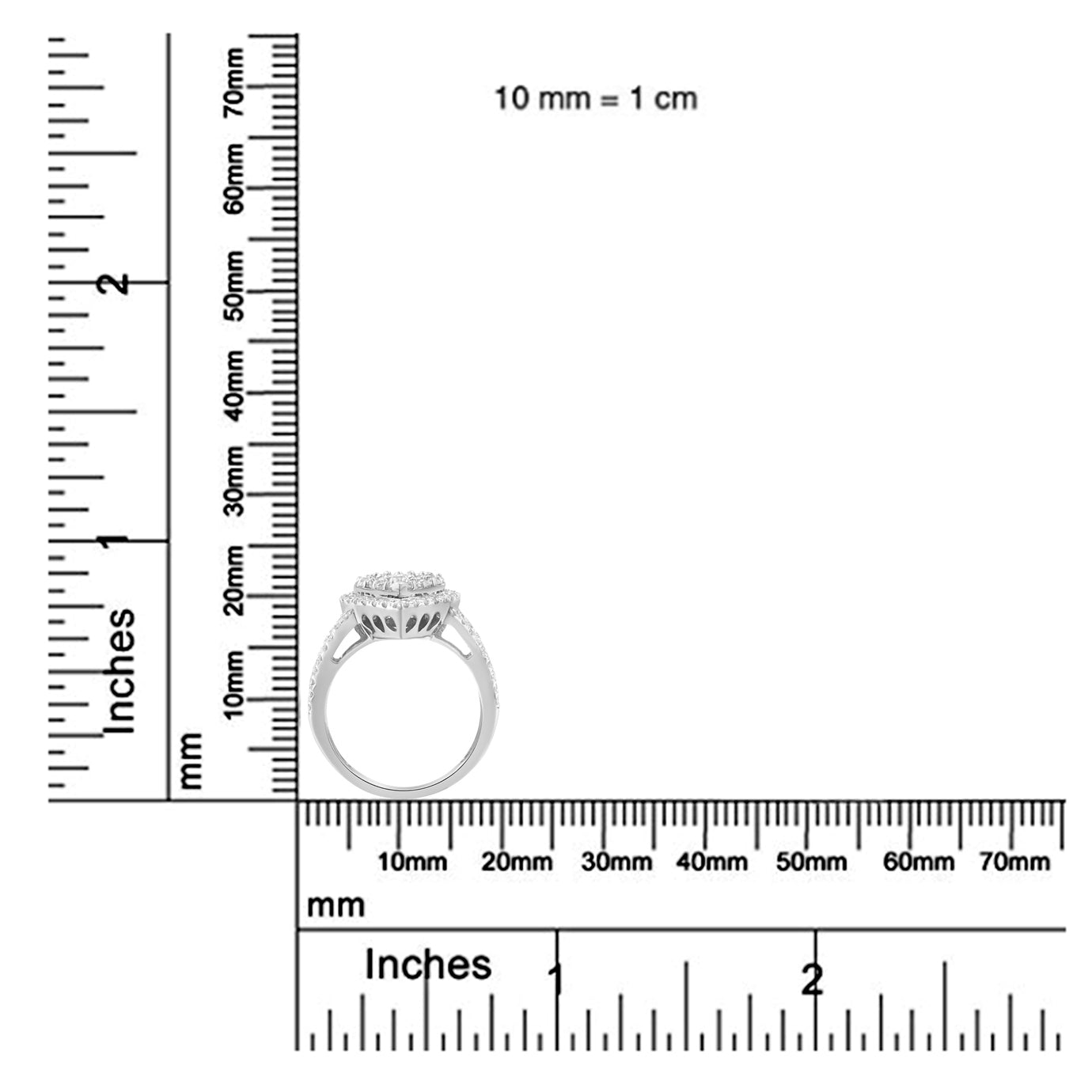 .925 Sterling Silver Diamond Cluster Ring 1.5 Cttw H-I I1-I2 – Elegant Sparkle