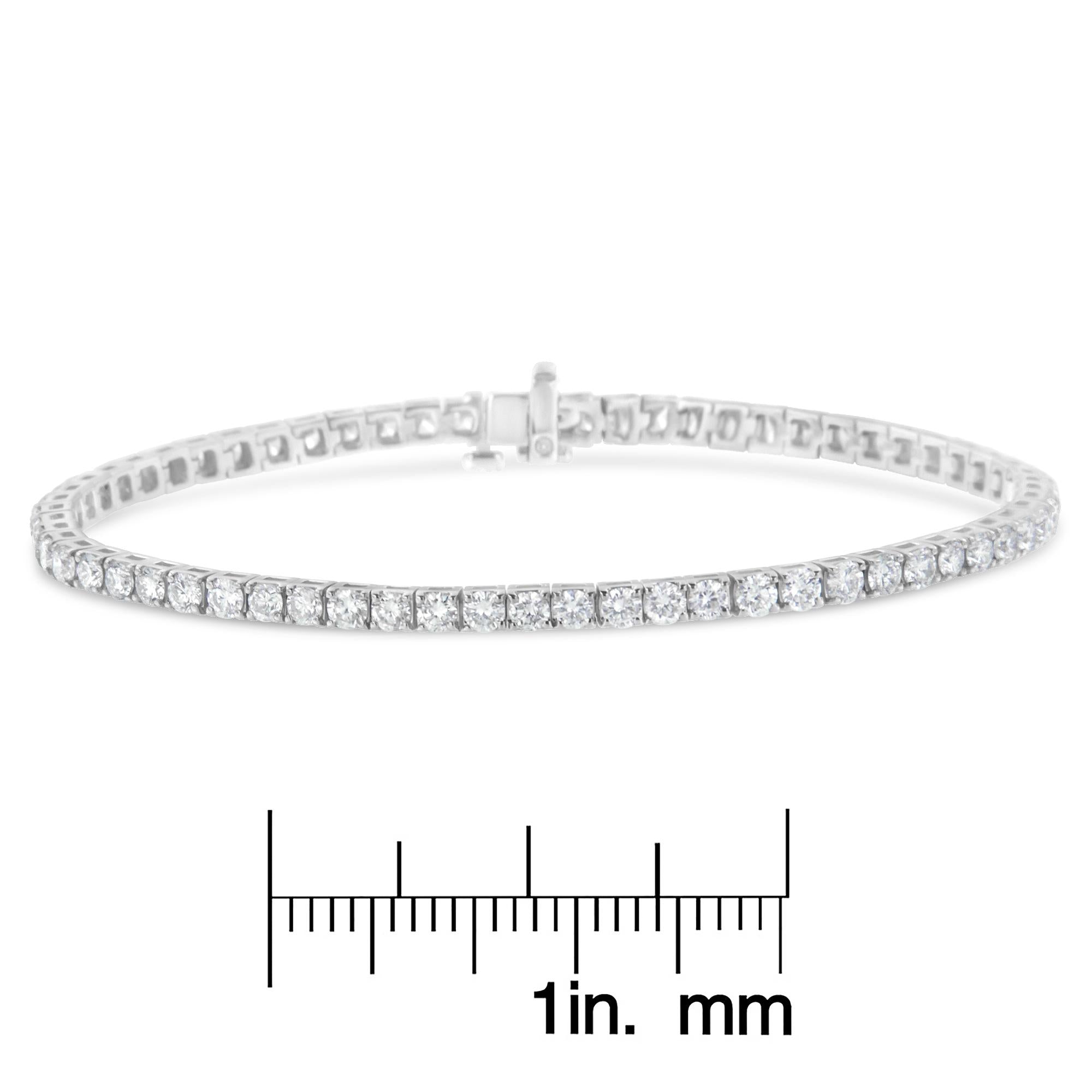 14K White Gold Classic Tennis Bracelet - Luxury Jewelry
