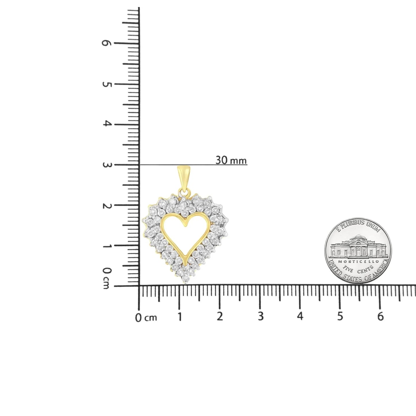 4.0 Cttw Diamond Heart Necklace – 14K Gold Plated Sterling Silver, 18
