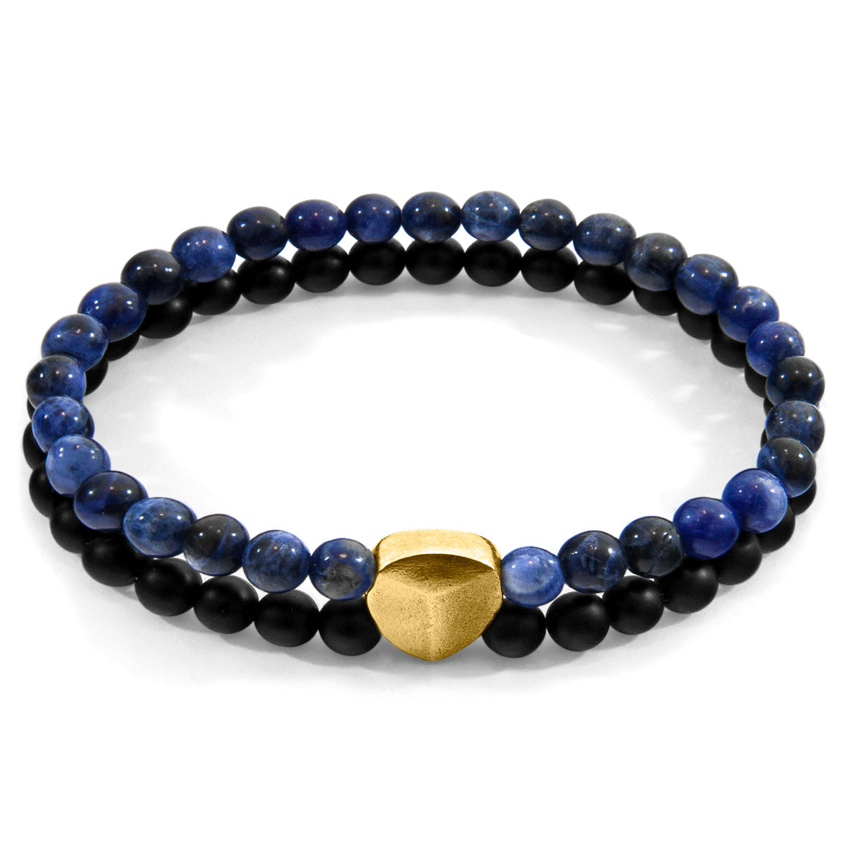 Blue Sodalite Iguazu Bracelet – 9ct Yellow Gold & Natural Stone Beads