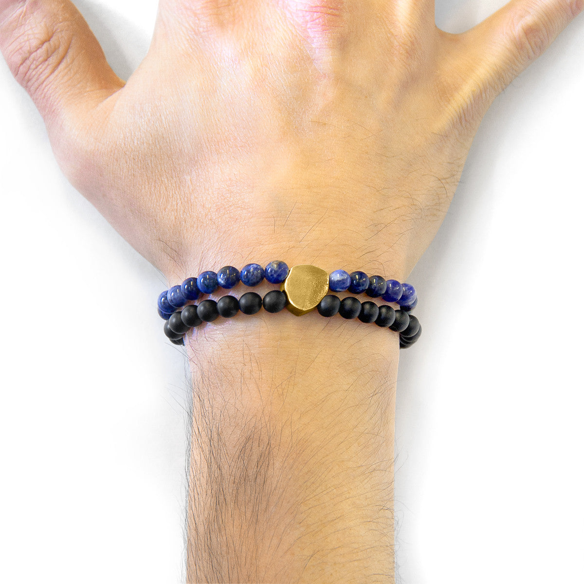 Blue Sodalite Iguazu Bracelet – 9ct Yellow Gold & Natural Stone Beads