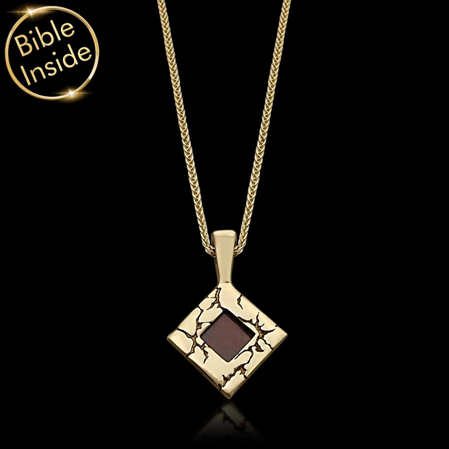 Nano Bible Jewelry – Lightning Pendant with Engraved Bible, Faith-Inspired