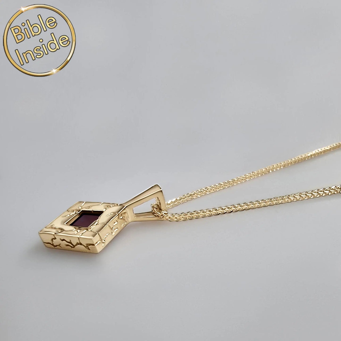 Nano Bible Jewelry – Lightning Pendant with Engraved Bible, Faith-Inspired
