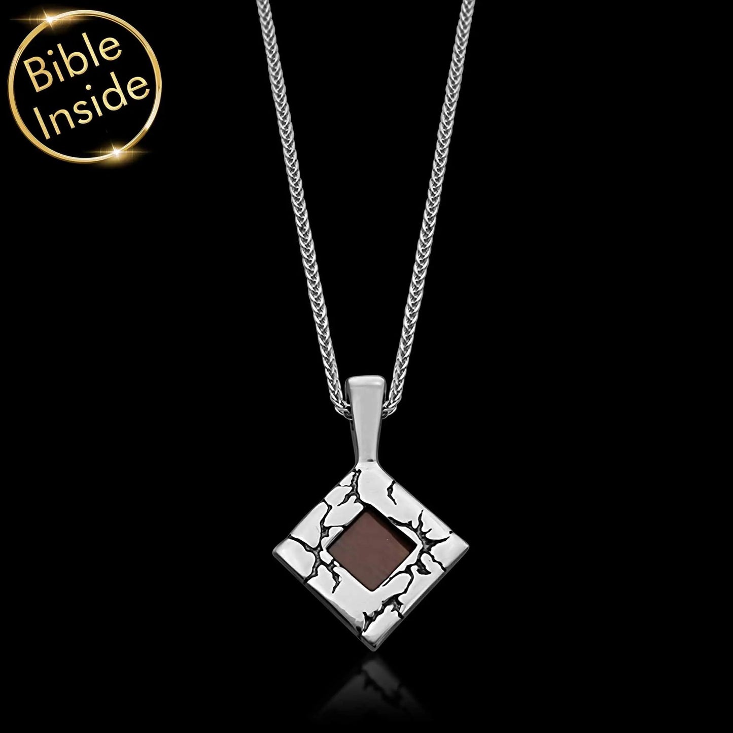 Nano Bible Jewelry – Lightning Pendant with Engraved Bible, Faith-Inspired