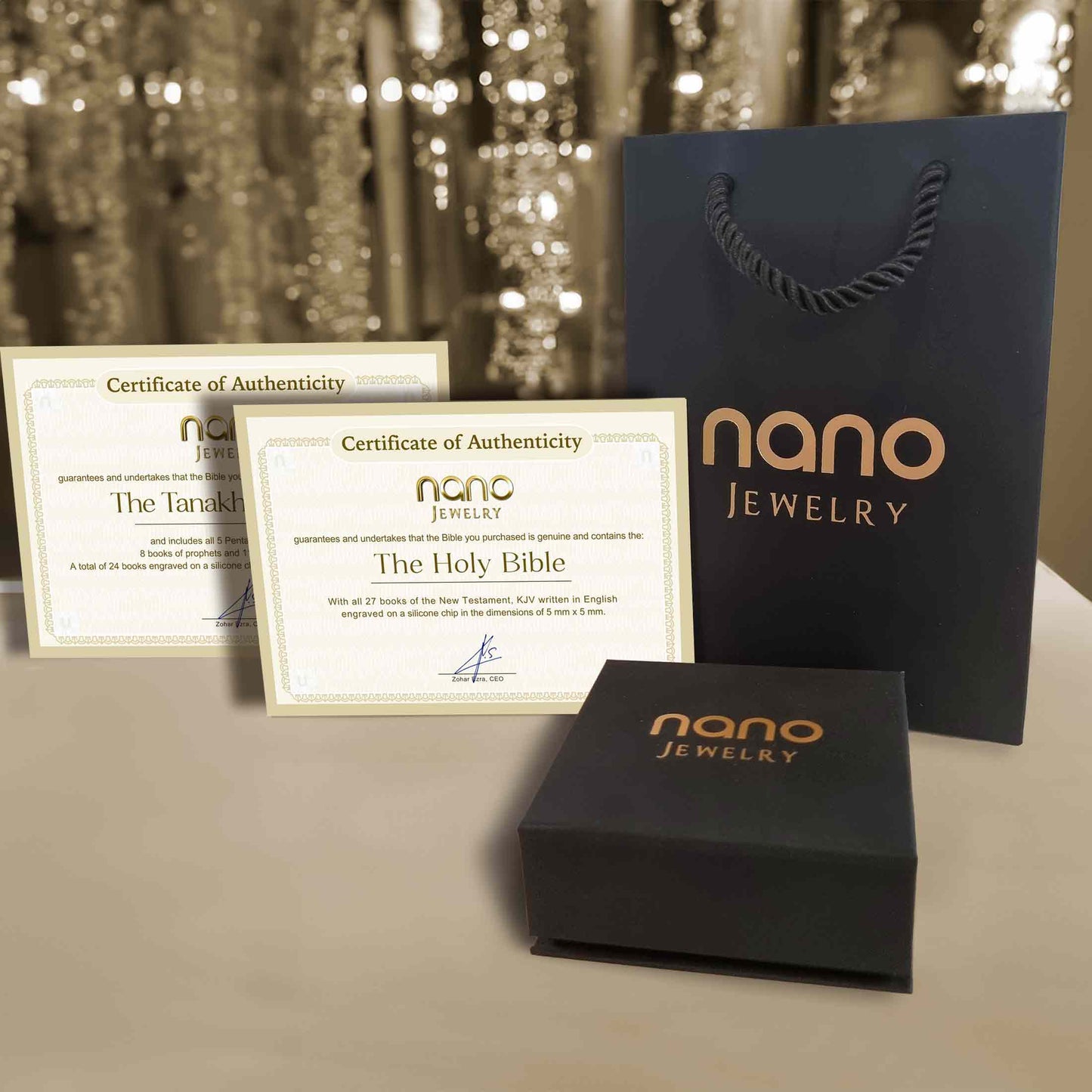 Nano Bible Jewelry – Lightning Pendant with Engraved Bible, Faith-Inspired