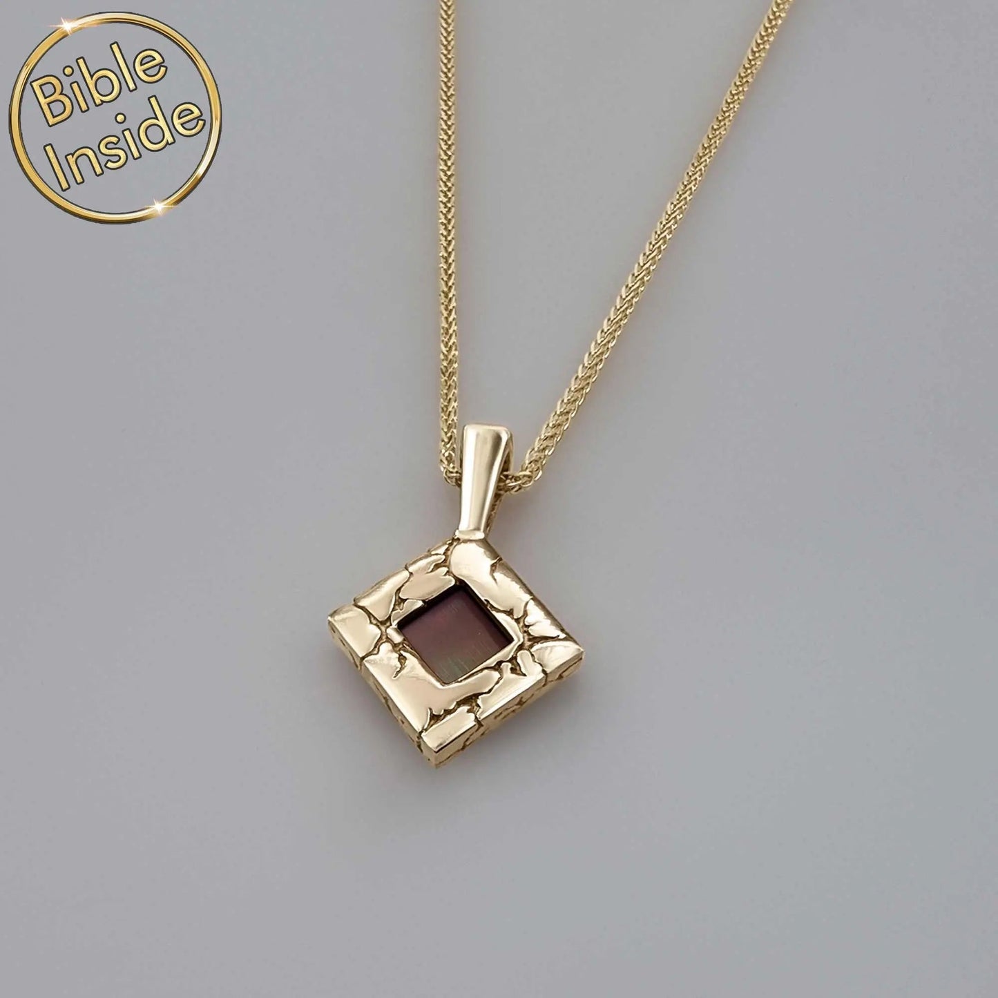 Nano Bible Jewelry – Lightning Pendant with Engraved Bible, Faith-Inspired