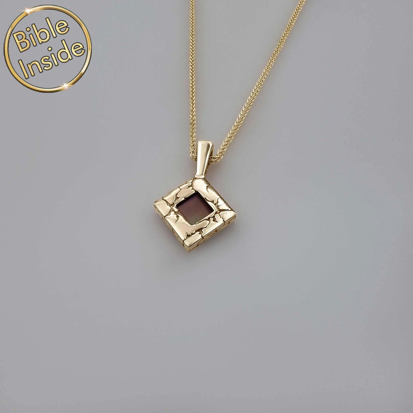 Nano Bible Jewelry – Lightning Pendant with Engraved Bible, Faith-Inspired