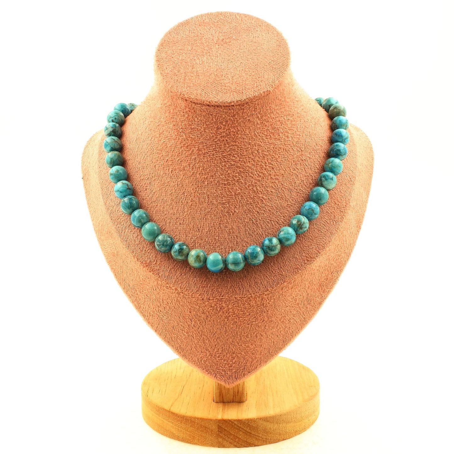 8mm South African Turquoise Bead Necklace, 45cm, Custom Length, Unisex