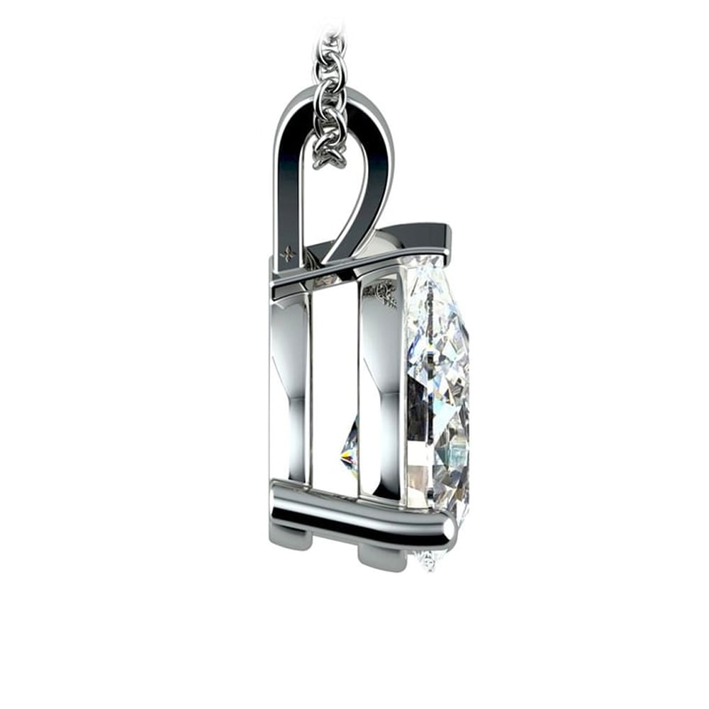 AGI Certified 2.00 CTW Pear Cut Lab-Grown Diamond (F/Vs) Pendant in 14K White Gold