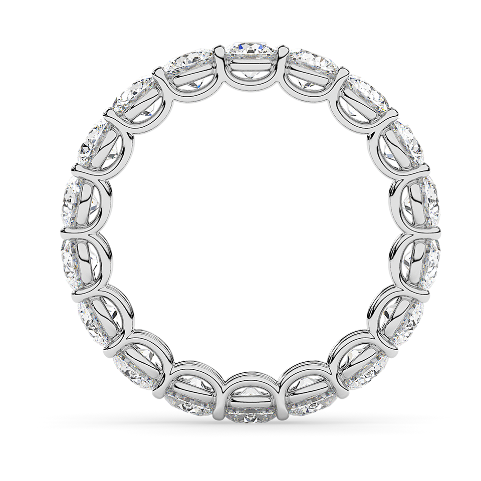 2 CTW Round Lab Grown Diamond Eternity Band, 14K White Gold, AGI Certified