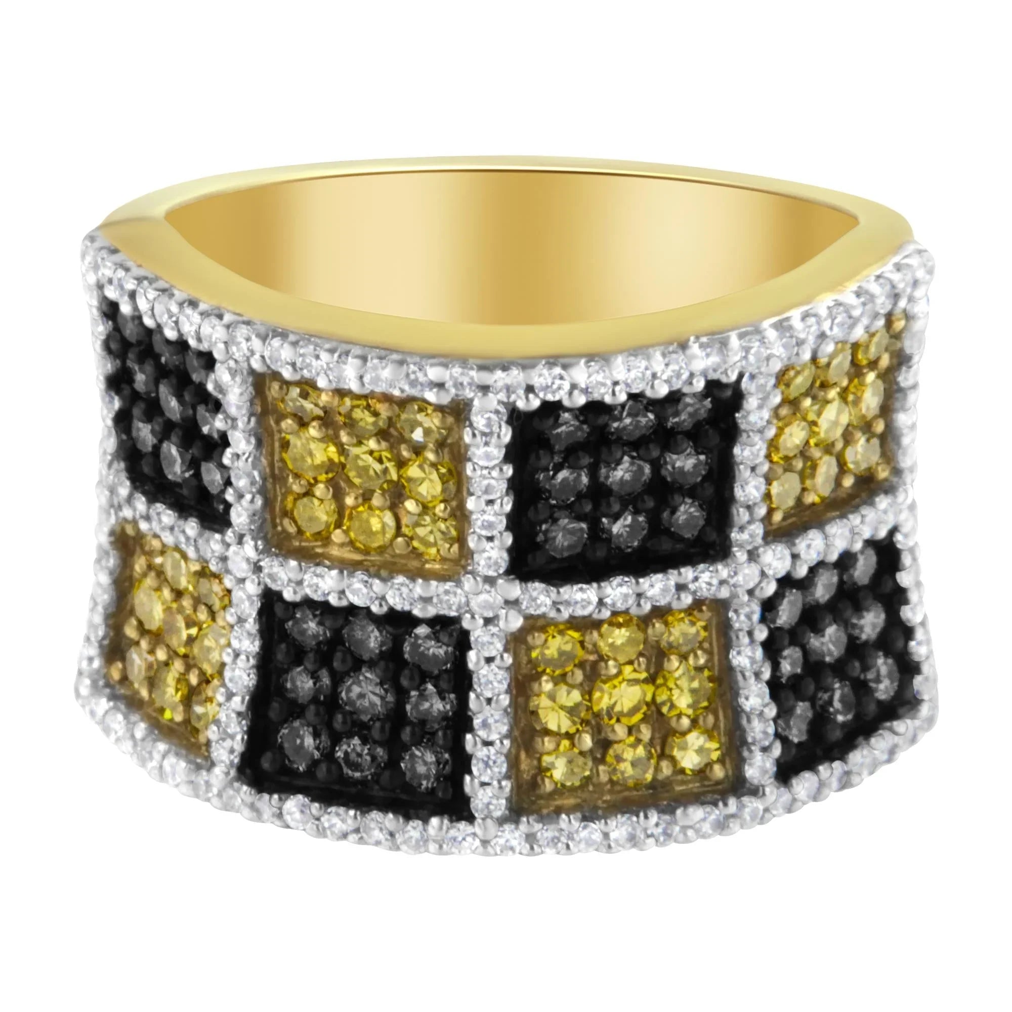 Yellow Gold Champagne & Yellow Diamond Band Ring - Luxury Jewelry