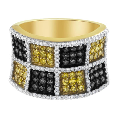 14KT Yellow Gold Champagne & Yellow Diamond Band Ring, 1.5 Cttw, H-I, I1-I2