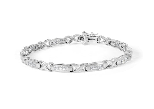 Infinite Jewels Fine Silver Bracelet with Diamond Accents