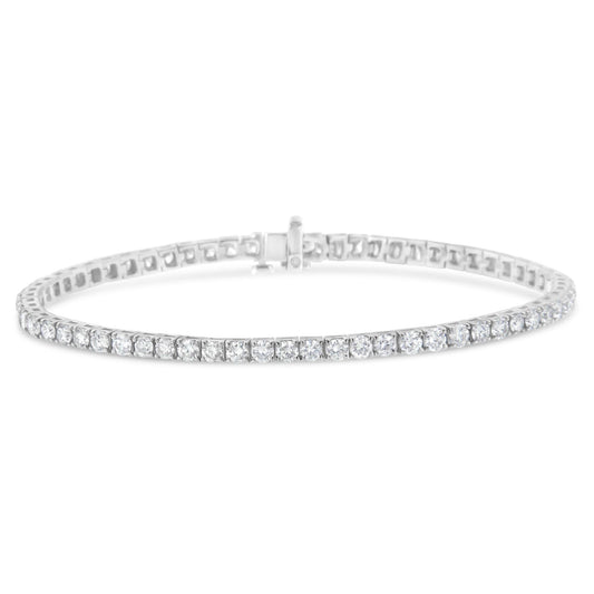 IGI Certified Diamond 14K White Gold Classic Tennis Bracelet – Choice of Carat