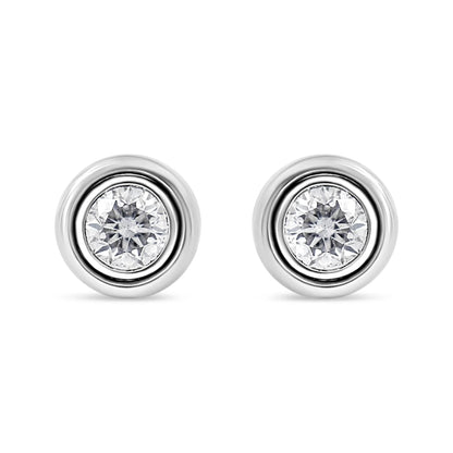.925 Sterling Silver 1/5 Cttw Lab-Grown Round Brilliant-Cut Diamond Earring