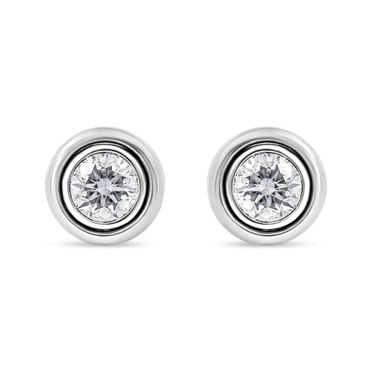 .925 Sterling Silver 1/5 Cttw Lab-Grown Round Brilliant-Cut Diamond Earring