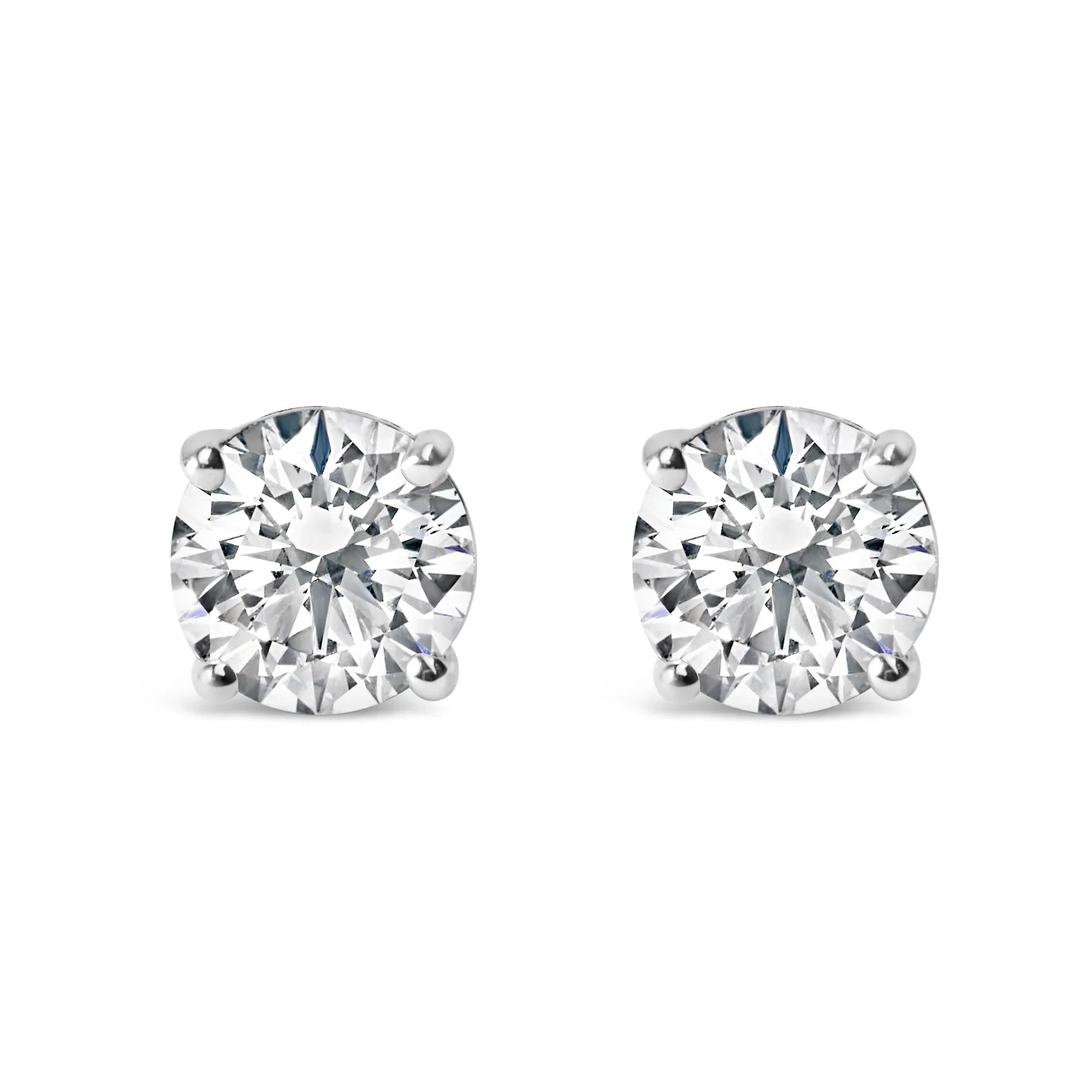 Round Brilliant Cut Lab Grown Diamond Solitaire Stud Earrings - Luxury Jewelry