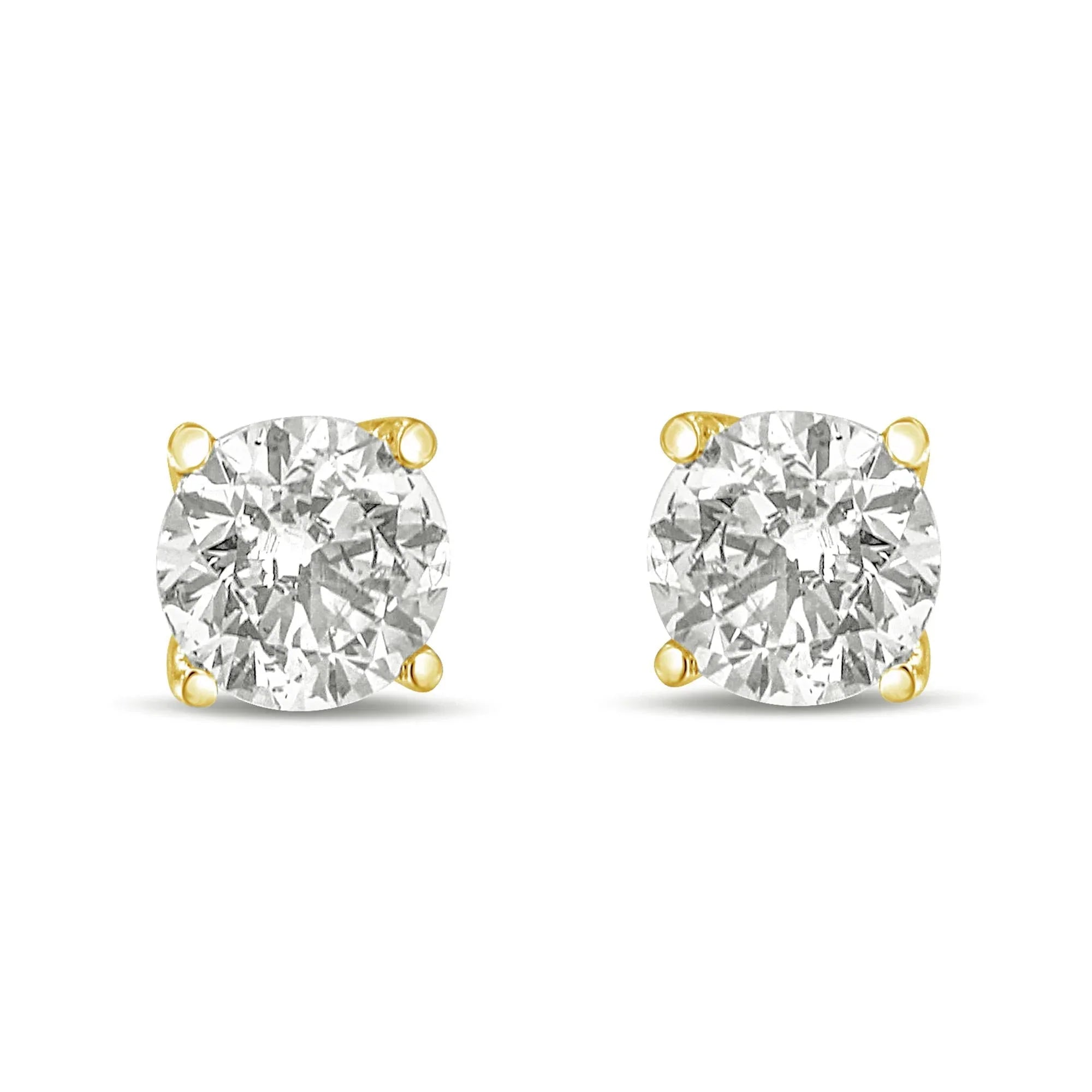 Round Brilliant Cut Lab Grown Diamond Solitaire Stud Earrings - Luxury Jewelry