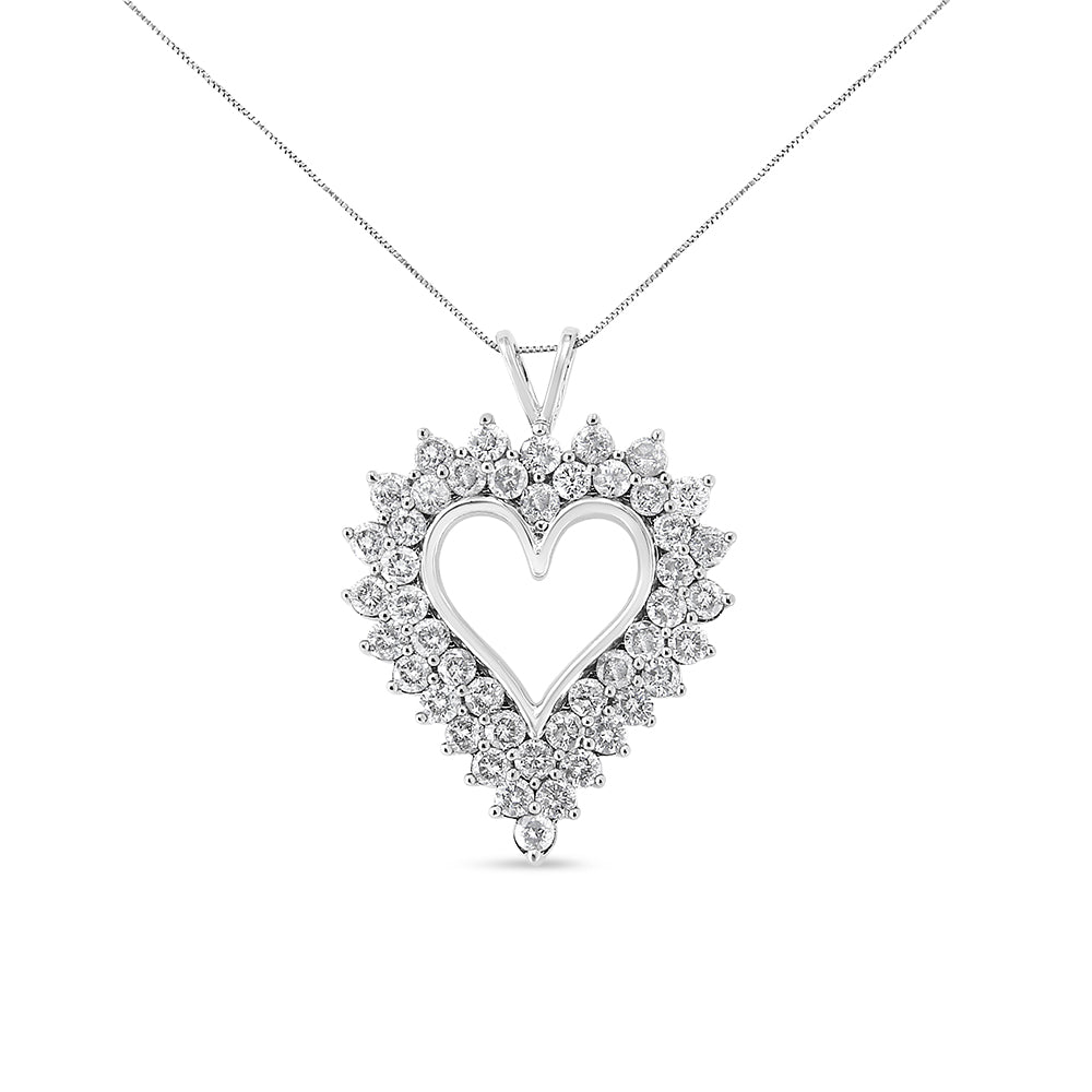 Sterling Silver Diamond Heart Pendant Necklace – Luxury Jewelry