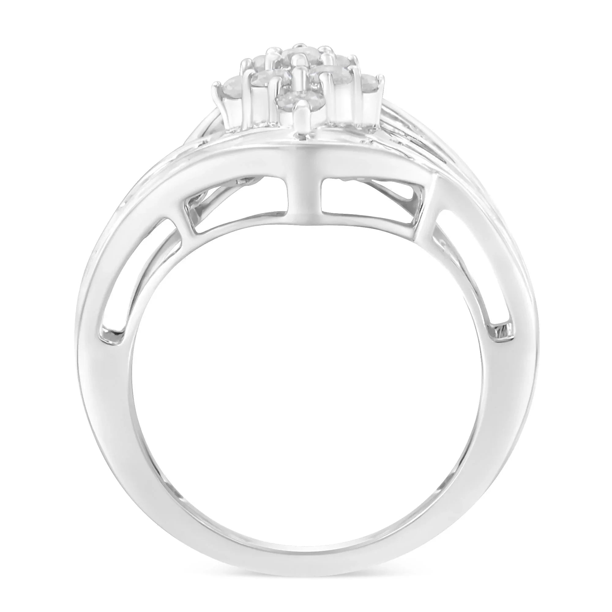 Diamond Bypass Cluster Ring - Luxury Jewelry