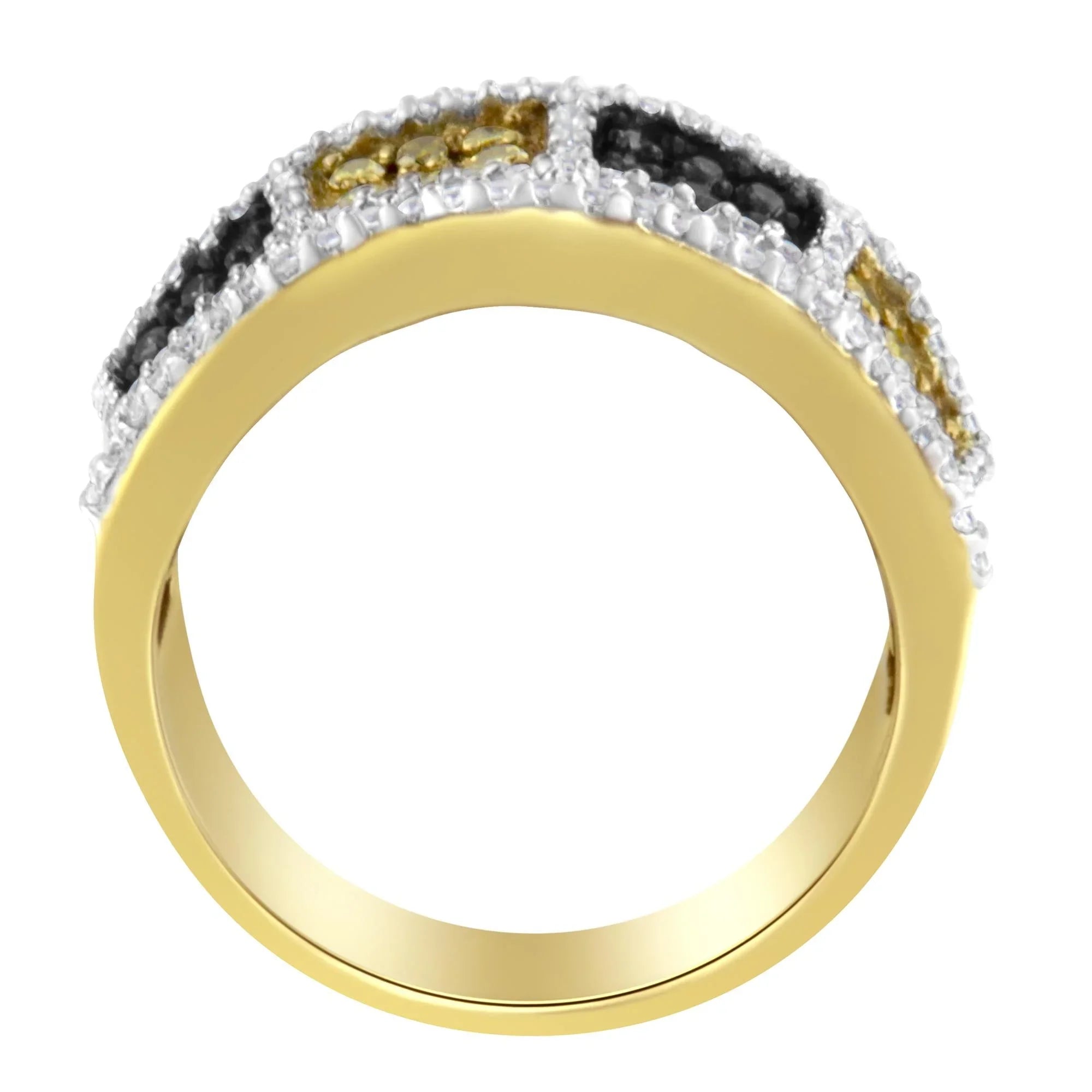 Yellow Gold Champagne & Yellow Diamond Band Ring - Luxury Jewelry