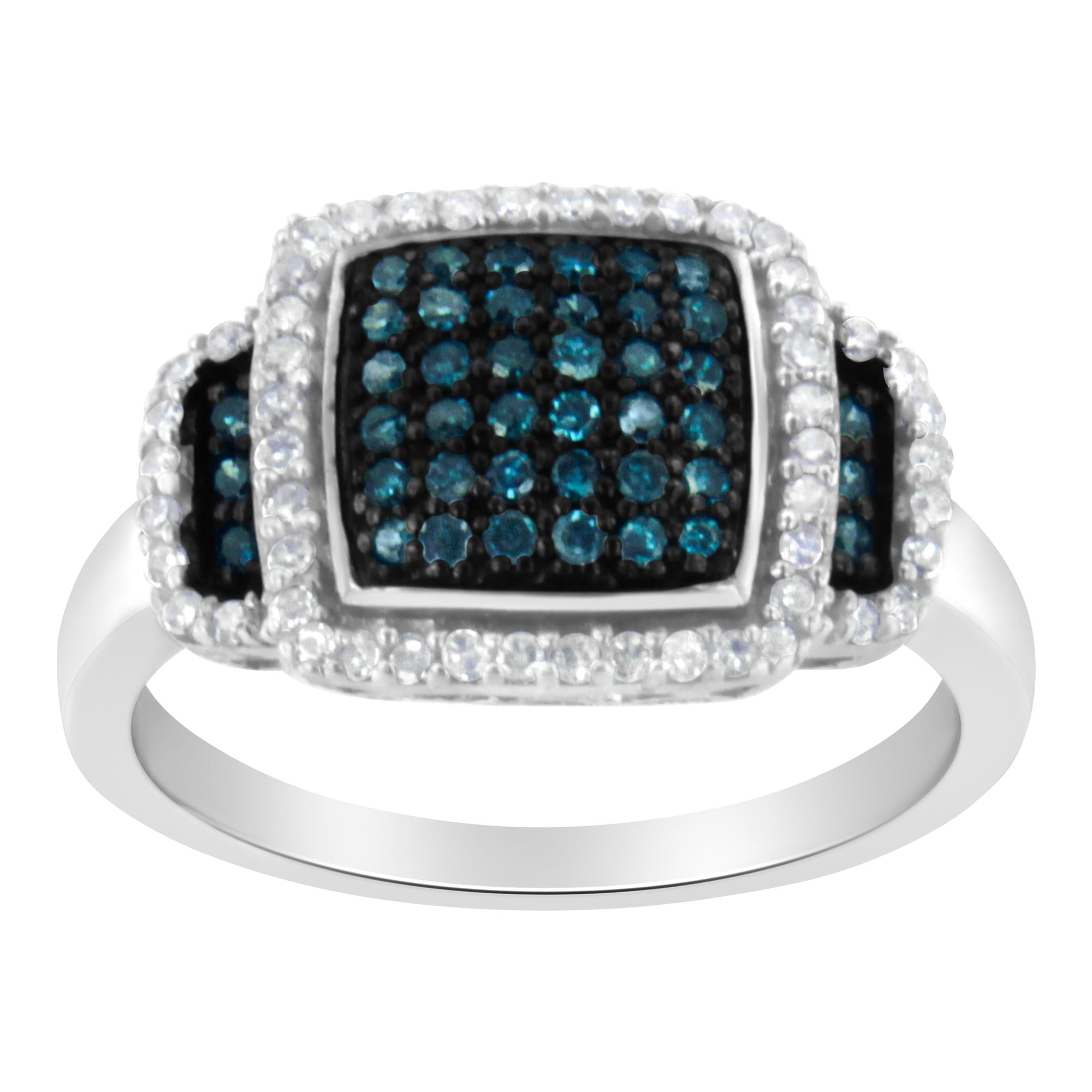 Sterling Silver  Diamond Crisscross Bridal Set Ring (H-I, I1-I2) - Luxury Jewelry