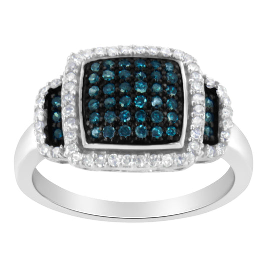 .925 Sterling Silver 1/3 Cttw Diamond Crisscross Bridal Set Ring (H-I, I1-I2)
