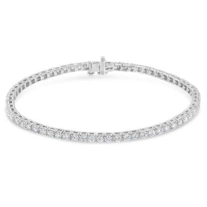 IGI Certified Diamond 14K White Gold Classic Tennis Bracelet – Choice of Carat
