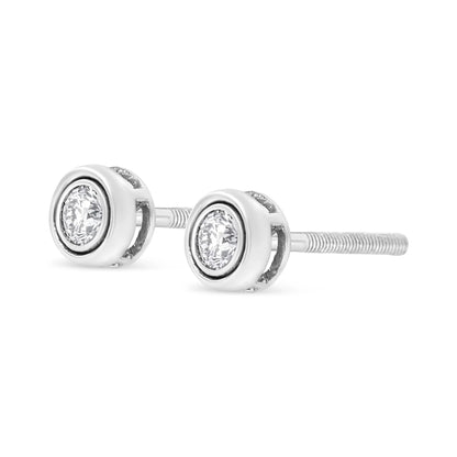 .925 Sterling Silver 1/5 Cttw Lab-Grown Round Brilliant-Cut Diamond Earring