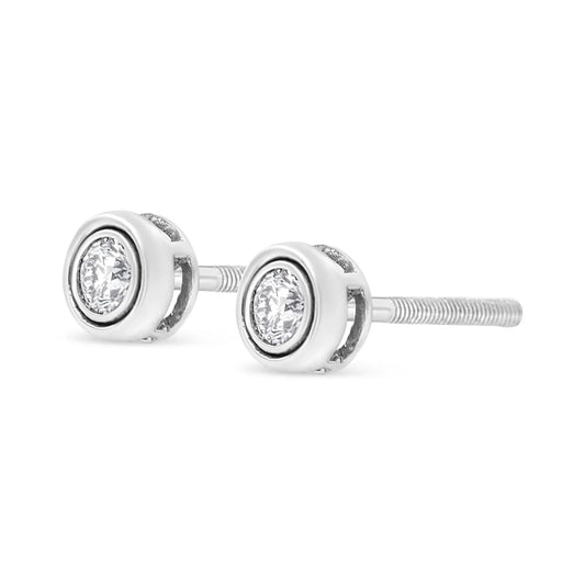 .925 Sterling Silver 1/5 Cttw Lab-Grown Round Brilliant-Cut Diamond Earring